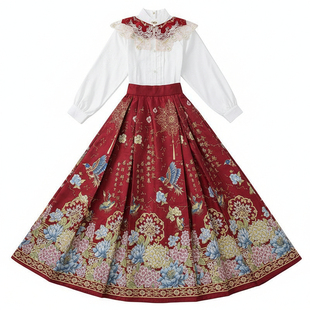 容华集新款儿童古风汉服女童马面裙套装新中式女孩国风唐装秋冬款