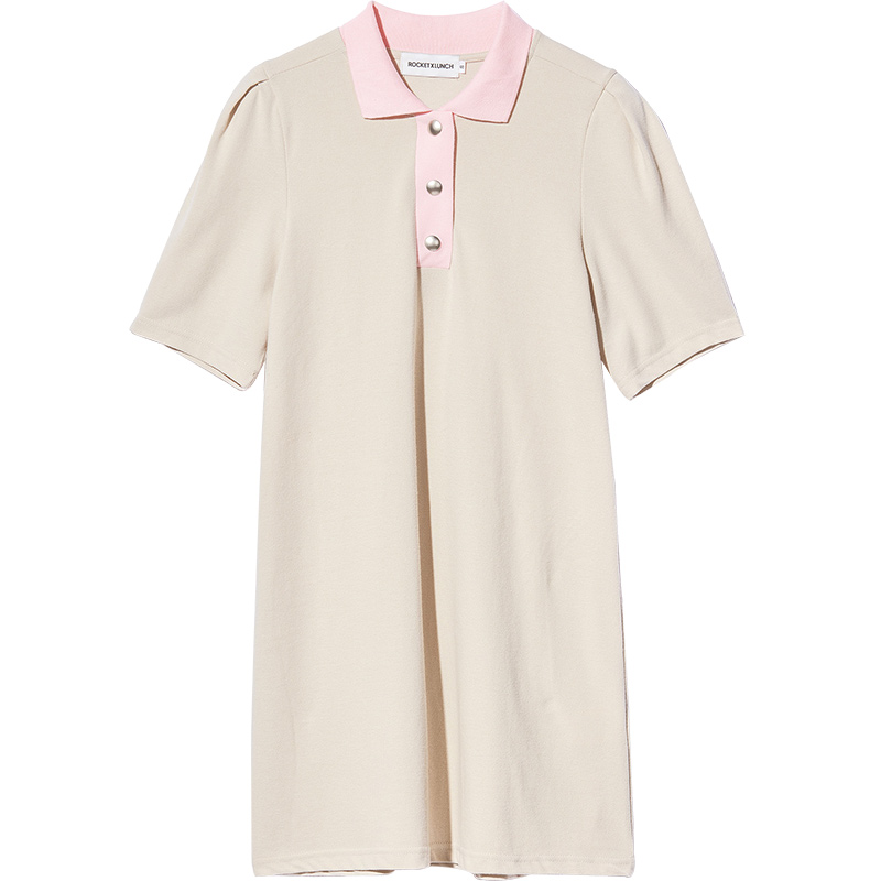 It Rocket X Lunch女装短袖连衣裙21夏季新品气质拼色92dr013g