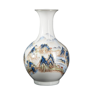 景德镇陶瓷花瓶复古中式瓷瓶客厅酒柜博古架家居插花装饰瓷器摆件