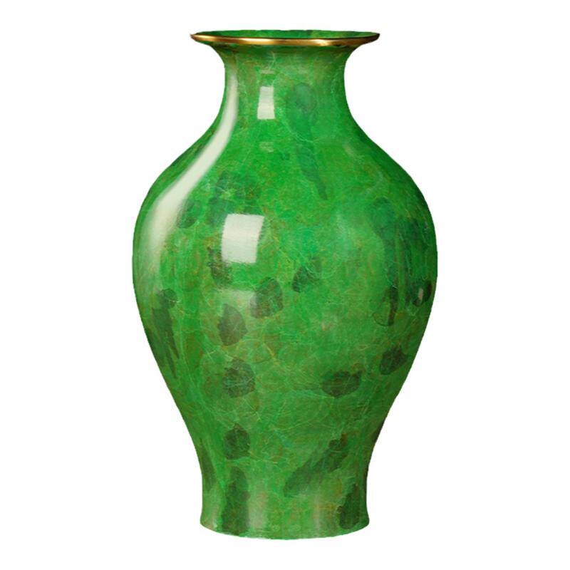 高温彩纯黄铜花瓶中式鲜花插花瓶佛前供花瓶供奉仙家摆件工艺品