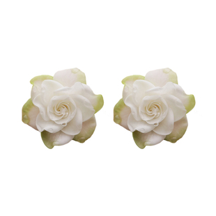 耳钉女高级感冷淡栀子花冷瓷土原创手工复古旗袍汉服耳饰气质耳钉