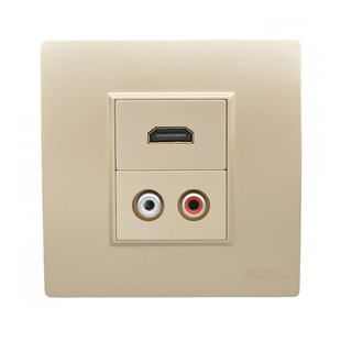 86型暗装高清音频多媒体面板 高清HDMI面板+AV双莲花音频墙壁插座