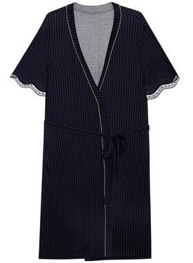 爱慕追光春夏睡衣女莫代尔柔软舒适家居服中长睡袍外披AM48A711