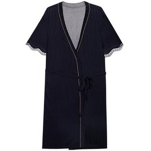 爱慕追光春夏睡衣女莫代尔柔软舒适家居服中长睡袍外披AM48A711