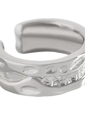 火焰纹几何戒指纯银韩版女