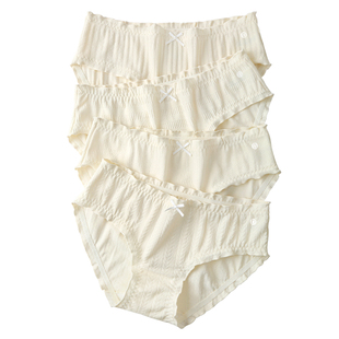 有内女士内裤女纯棉裆抗菌新款全棉裆少女白色木耳边透气三角裤