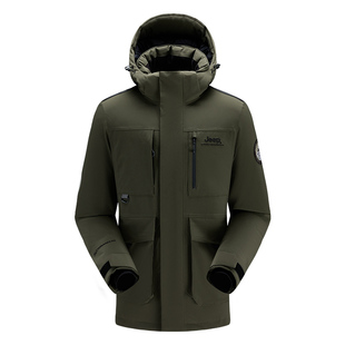 【零下25度】Jeep羽绒冲锋衣男士加厚东北外套防水保暖羽绒服秋冬