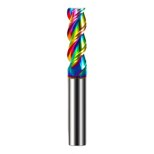 七彩铝用白钢铣刀高速钢DLC涂层排屑顺畅耐磨锋利硬度高铝件专用