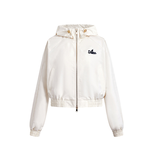 A21女装连帽开襟夹克工装外套2025新款简约夹克上衣工装短外套