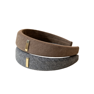 新款高级羊毛极简金条宽边发箍