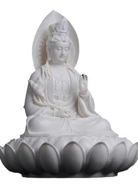 戴玉堂林弋新陶瓷摆件《莲座佛光大势至》菩萨佛像家用供奉工艺品