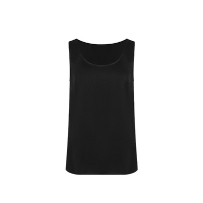 COLINWANG-胶囊系列|奢牌质感25姆米真丝素绉缎极简显瘦无袖背心