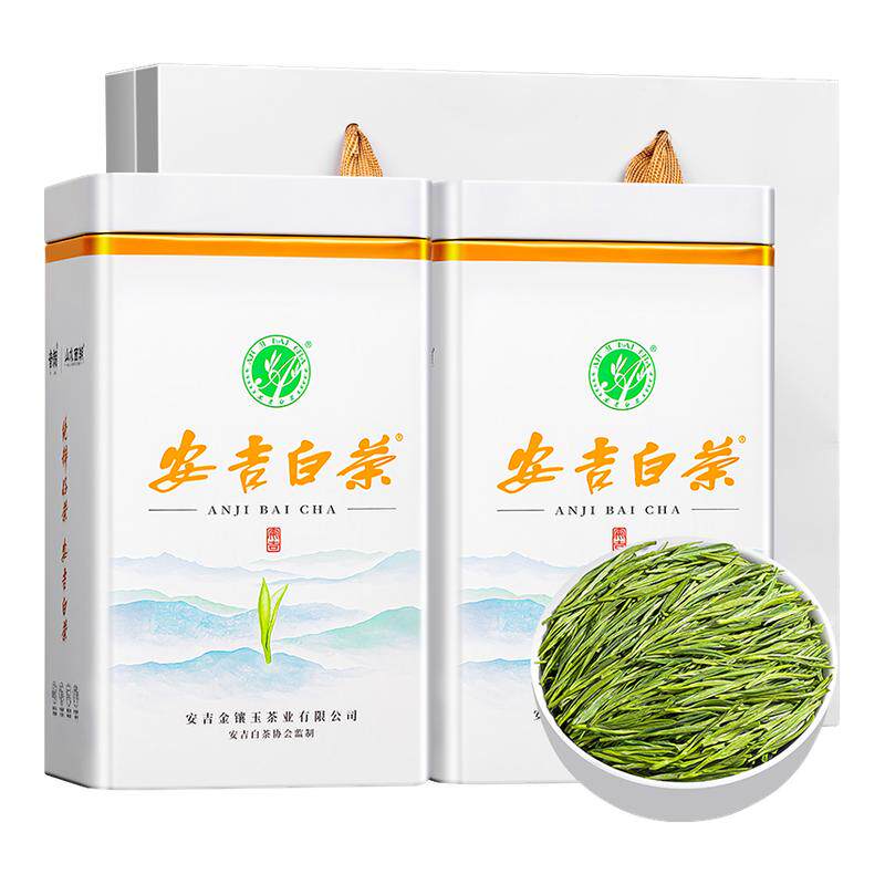 山水西湖安吉白茶新茶特级明前绿茶珍稀白茶散装茶叶礼盒500g