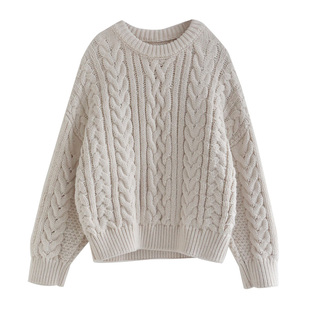 徐大脸吖定制 慵懒氛围重工粗棒针织衫秋冬韩系麻花费尔岛毛衣女