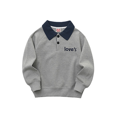 男童卫衣秋冬2025新款翻领polo衫