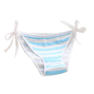 日系绑带二次元蓝白条纹套装蓝白胖次cos动漫少女周边内裤女纯棉