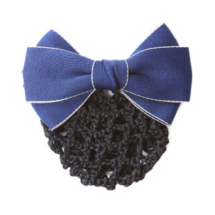 简约职业盘发头花带网兜女护士空姐银行酒店上班优雅高档卡子饰品