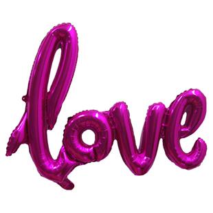 连体LOVE手写体铝箔气球 婚房布置求婚求爱婚庆装饰连体字母婚房