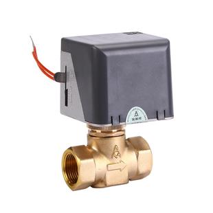 埃美柯电动阀门黄铜加厚内丝电动二通阀空调风机盘管回水暖通阀门