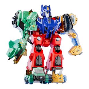 儿童碰撞击变形玩具车机器人恐龙磁力工程车6小男孩3岁霸王三角龙