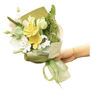 成品毛线礼物针织花花束混搭手捧花束成品送闺蜜女友对象毕业礼物