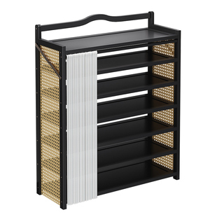简易鞋架子家用门口多层结实耐用鞋柜2025新款折叠免安装带防尘罩