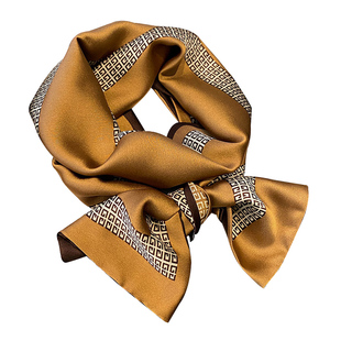 双层双面气质发带丝巾小长条女春秋薄款围巾绑包飘带职业领巾头巾