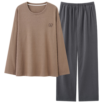 芬腾可安男款睡衣男士春秋冬季德绒套头珊瑚绒加厚加绒家居服大码