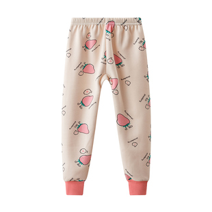 儿童保暖裤秋冬线裤加绒加厚打底秋棉毛裤宝宝男童女童一体绒睡裤