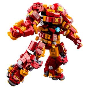 男孩生日礼物拼装益智玩具高难度战争机器人反浩克钢铁侠机甲积木