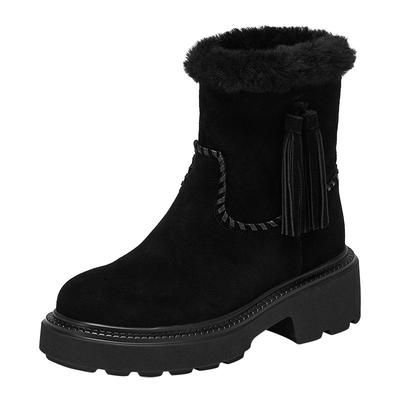 思加图复古雪地靴加绒保暖时装靴