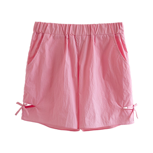 ILOVEJ韩国童装夏季女童速干短裤蝴蝶结4分裤外穿韩版JXUPT03