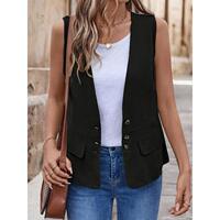 F 38841 Casual Linen Vest Top Faux Linen sleeveless vest Cross-border Amazon, Europe and America thumbnail 6