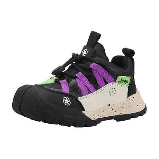 jeep加绒包头儿童运动鞋子冬新款男童旅游跑步鞋潮软底女童休闲鞋