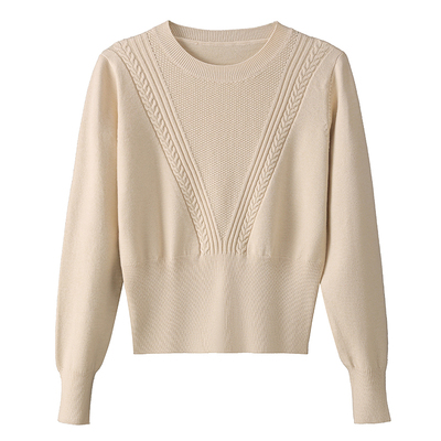 高腰短款毛衣女套头收腰针织衫