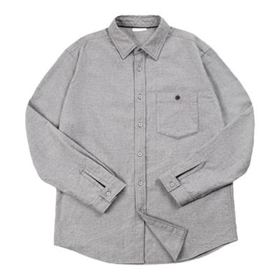 马登工装法兰绒全棉衬衣纯色外穿