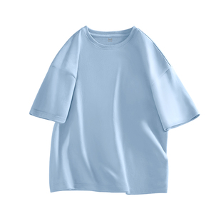 猫人男士短袖t恤夏季重磅纯棉冰川蓝体恤男cleanfit穿搭情侣半袖J