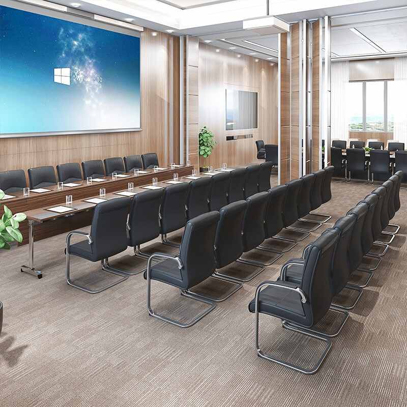 人体工学椅电脑椅办公椅职员脚家用弓形弓形皮革会议椅子椅棋牌室