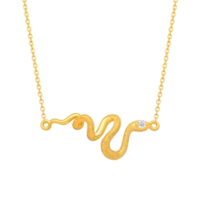 周大福独白18k金灵蛇项链