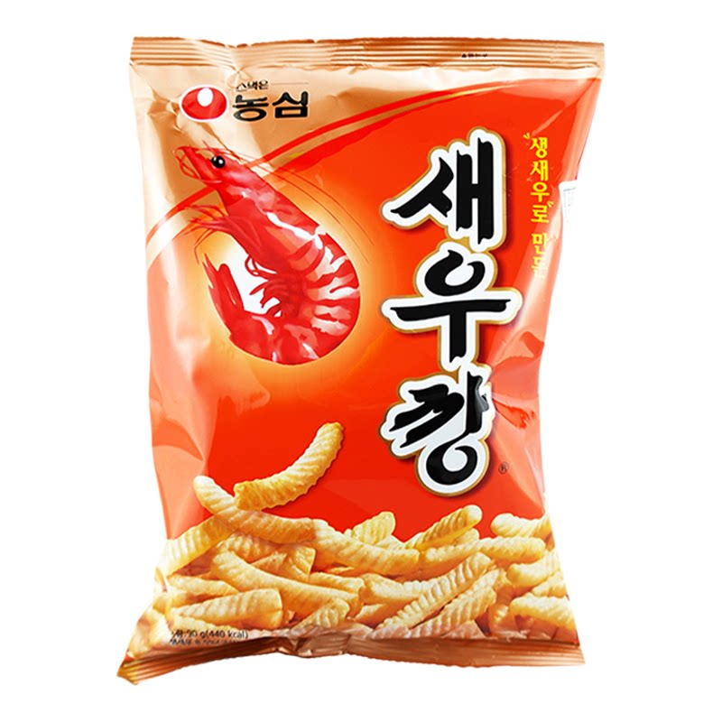 韩国进口农心原味鲜虾条90g袋装