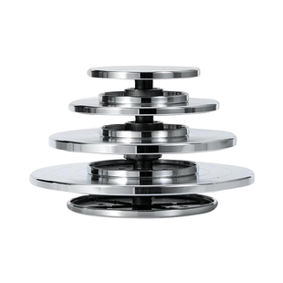 趣陶艺 铝合金转盘双面可用雕塑转台手办模型转盘蛋糕转盘裱花台