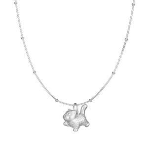 猫蛰S999足银傲娇小猫咪项链气质精致可爱甜美女生纯银吊坠锁骨链