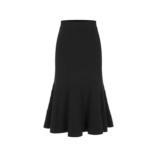 MARYLING玛俪琳春季新品黑色鱼尾针织半身裙A1EBW05570