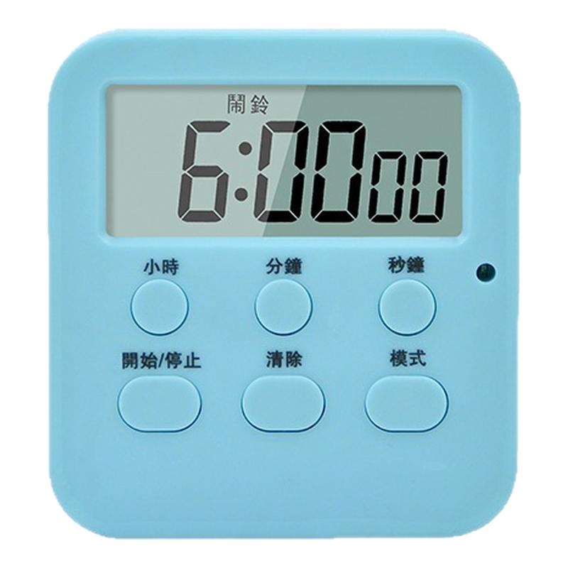 新款厨房烘培定时器带时钟计时器多功能两组倒计时静音提醒器