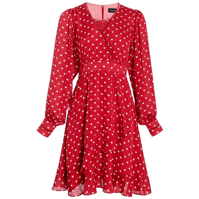 【奥莱】MAXRIENY小红心茶歇裙女春款复古V领蕾丝连衣裙