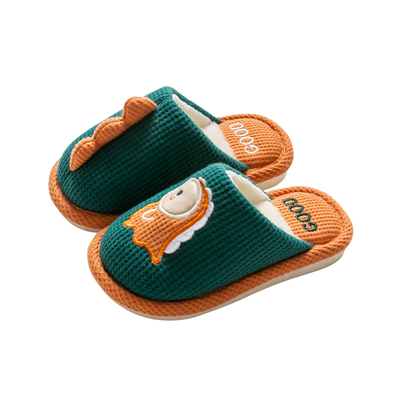 奥林桔儿童室内冬季保暖棉拖鞋