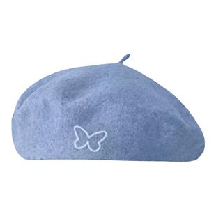 白鹿同款贝雷帽子女2025新款秋冬高品质羊毛呢蓓蕾帽显脸小画家帽