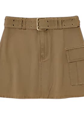 MOUSSY春季新品甜酷辣妹风A字大口袋半身短裙010IA431-2011