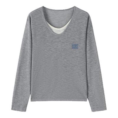 ROCOCO/洛可可假两件套头针织衫女简约新款宽松百搭撞色长袖上衣