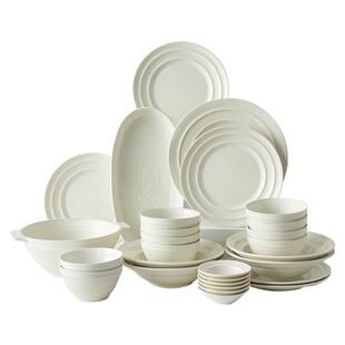 白色碗碟套装家用碗盘新款乔迁新居送人陶瓷餐具套装釉下彩碗具筷